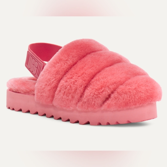 UGG Women's Super Fluff Slipper Slingback Sandal Size 7 - Picture 1 of 5